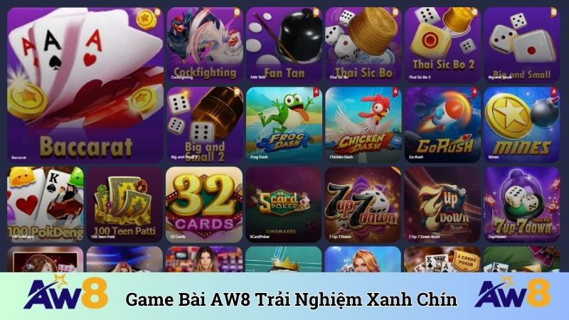Game bài AW8 trải nghiệm xanh chín bậc nhất 